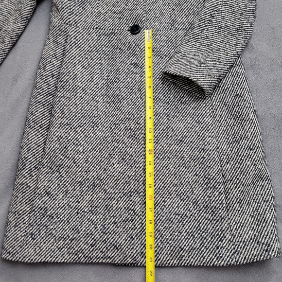 Cinzia Rocca Wool Coat Black Striped Size 8 Speckles Elegant Dinner in the City - Picture 10 of 16